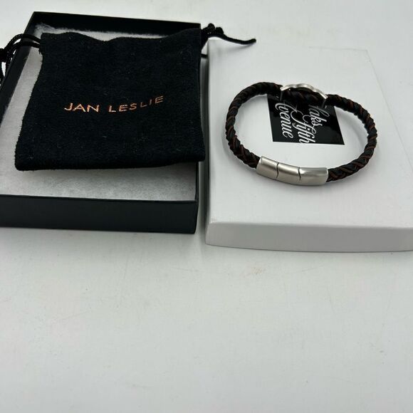 Men’s Jan, Leslie, braided leather bracelet - Picture 2 of 7